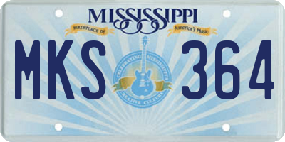 MS license plate MKS364