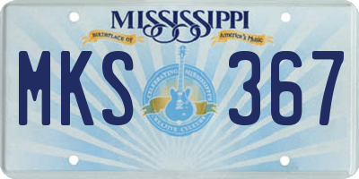 MS license plate MKS367