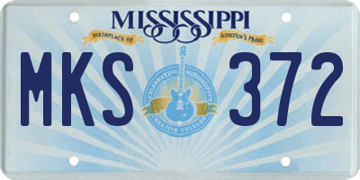 MS license plate MKS372