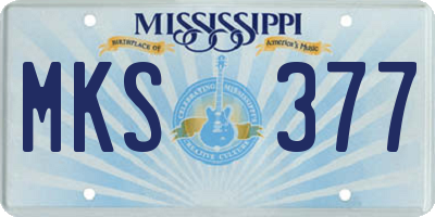 MS license plate MKS377