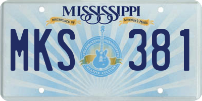 MS license plate MKS381