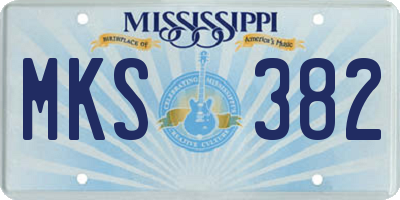 MS license plate MKS382