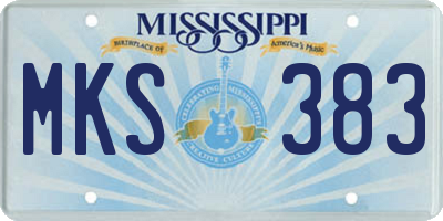 MS license plate MKS383