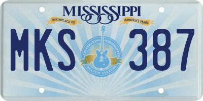 MS license plate MKS387