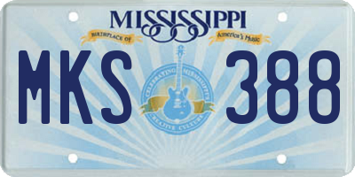 MS license plate MKS388