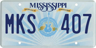 MS license plate MKS407