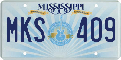 MS license plate MKS409