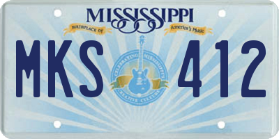 MS license plate MKS412