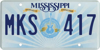 MS license plate MKS417