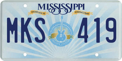 MS license plate MKS419