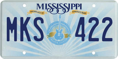 MS license plate MKS422