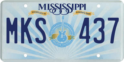 MS license plate MKS437