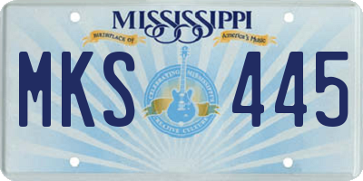 MS license plate MKS445