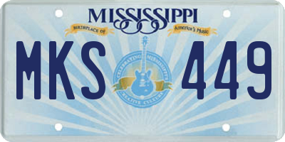 MS license plate MKS449