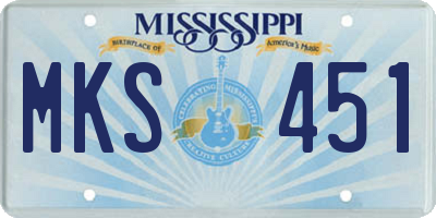 MS license plate MKS451