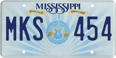 MS license plate MKS454