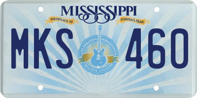 MS license plate MKS460