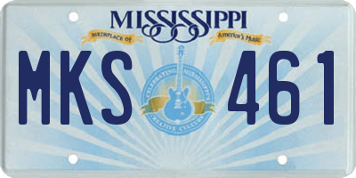 MS license plate MKS461