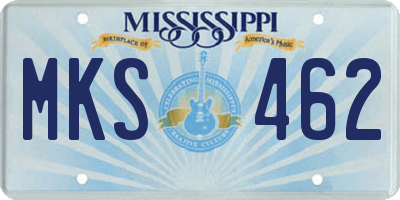MS license plate MKS462