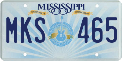 MS license plate MKS465