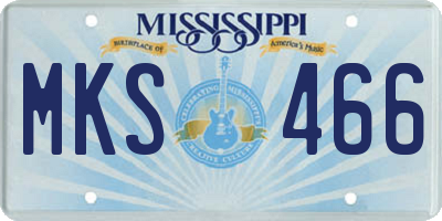 MS license plate MKS466