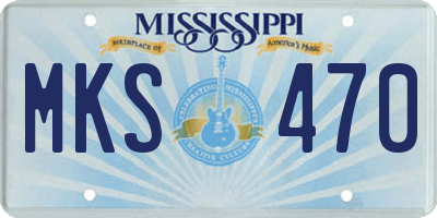 MS license plate MKS470