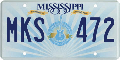 MS license plate MKS472