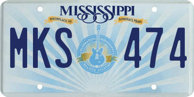MS license plate MKS474
