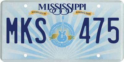 MS license plate MKS475