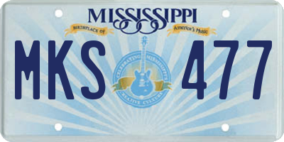 MS license plate MKS477
