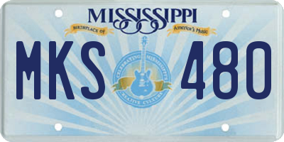 MS license plate MKS480
