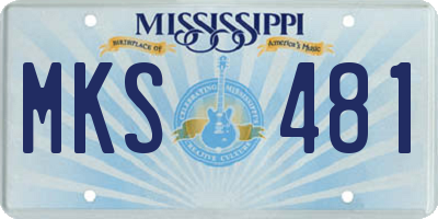 MS license plate MKS481
