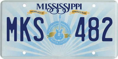 MS license plate MKS482