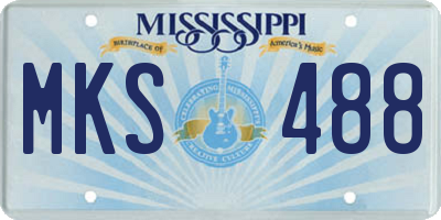 MS license plate MKS488