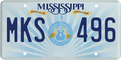 MS license plate MKS496