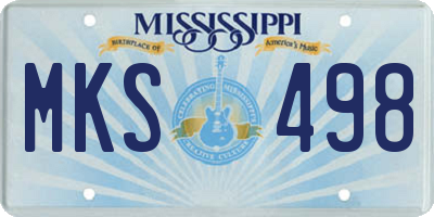 MS license plate MKS498