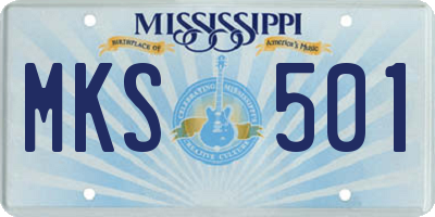 MS license plate MKS501