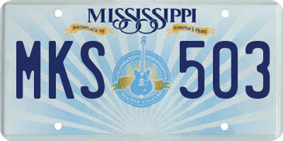 MS license plate MKS503