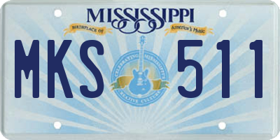 MS license plate MKS511