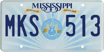 MS license plate MKS513