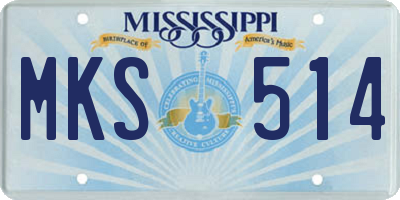 MS license plate MKS514