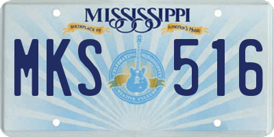 MS license plate MKS516