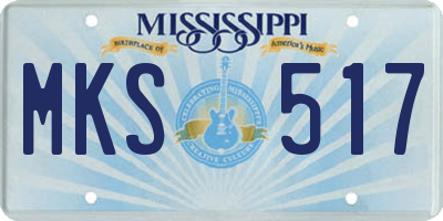 MS license plate MKS517