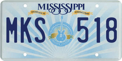 MS license plate MKS518