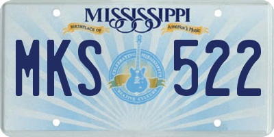 MS license plate MKS522