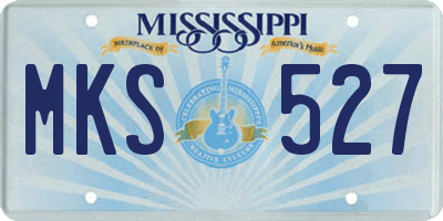MS license plate MKS527