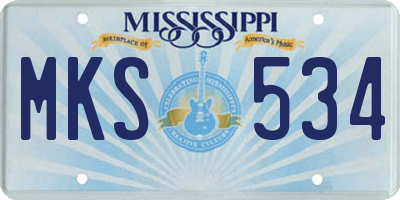 MS license plate MKS534