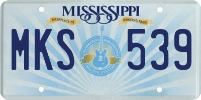 MS license plate MKS539