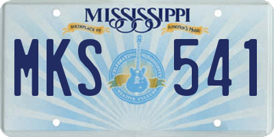 MS license plate MKS541