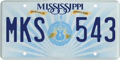 MS license plate MKS543